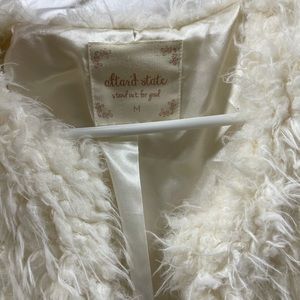 Altar’d state white faux fur long vest